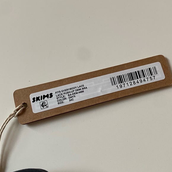 SKIMS Black Lace Push-Up Demi Bra In Onyx NWT size 34C - Picture 6 of 6